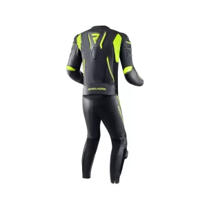 GIACCA REBELHORN FIGHTER IN PELLE NERA/GIALLO FLUO - immagine 4