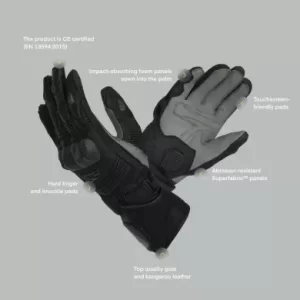 GUANTI REBELHORN FIGHTER IN PELLE NERI/ROSSO FLUO - immagine 4
